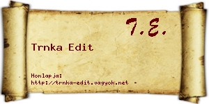 Trnka Edit névjegykártya